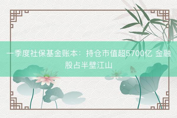 一季度社保基金账本：持仓市值超5700亿 金融股占半壁江山