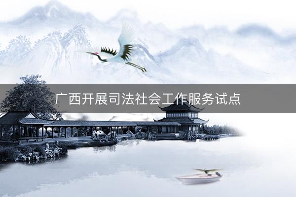 广西开展司法社会工作服务试点