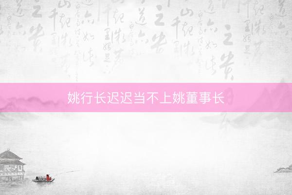 姚行长迟迟当不上姚董事长