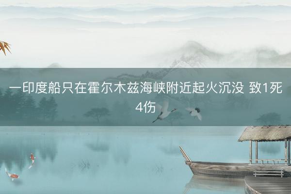 一印度船只在霍尔木兹海峡附近起火沉没 致1死4伤