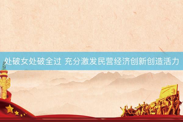 处破女处破全过 充分激发民营经济创新创造活力