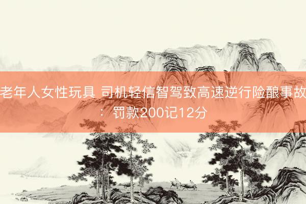老年人女性玩具 司机轻信智驾致高速逆行险酿事故：罚款200记12分
