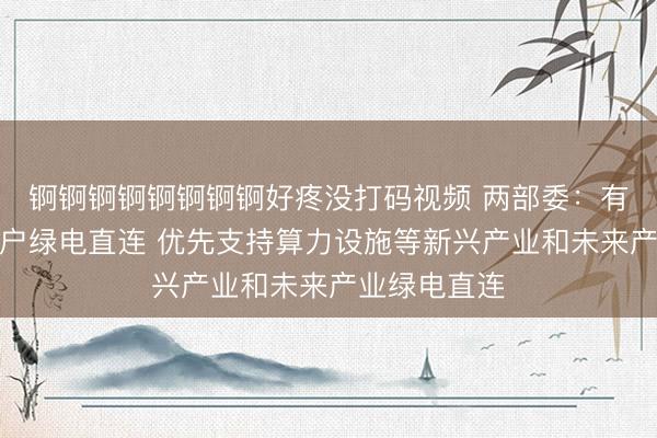 锕锕锕锕锕锕锕锕好疼没打码视频 两部委：有序推动多用户绿电直连 优先支持算力设施等新兴产业和未来产业绿电直连