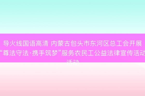 导火线国语高清 内蒙古包头市东河区总工会开展“尊法守法·携手筑梦”服务农民工公益法律宣传活动