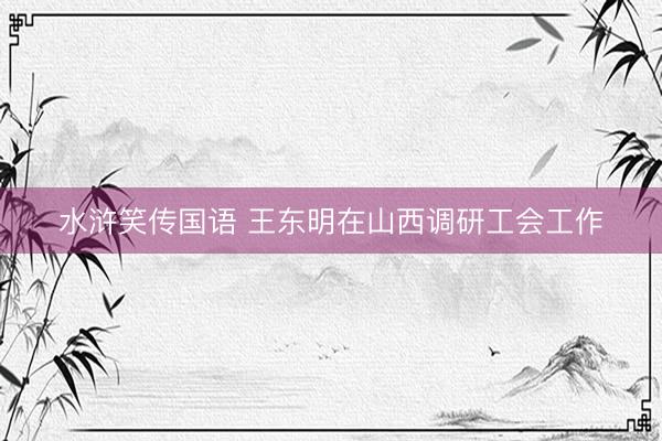 水浒笑传国语 王东明在山西调研工会工作