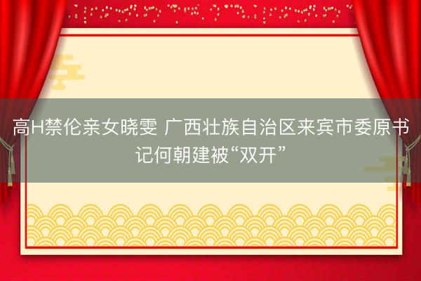 高H禁伦亲女晓雯 广西壮族自治区来宾市委原书记何朝建被“双开”