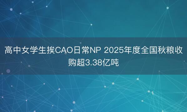 高中女学生挨CAO日常NP 2025年度全国秋粮收购超3.38亿吨