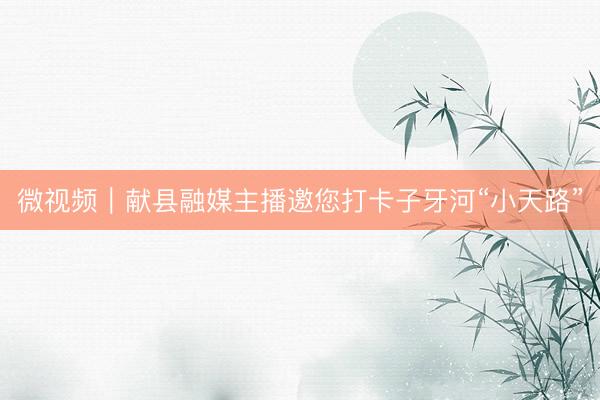 微视频｜献县融媒主播邀您打卡子牙河“小天路”