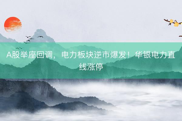 A股举座回调，电力板块逆市爆发！华银电力直线涨停