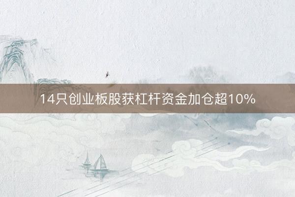 14只创业板股获杠杆资金加仓超10%