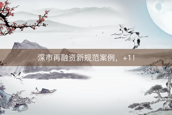 深市再融资新规范案例，+1！