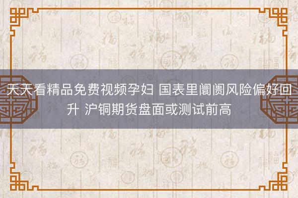 天天看精品免费视频孕妇 国表里阛阓风险偏好回升 沪铜期货盘面或测试前高