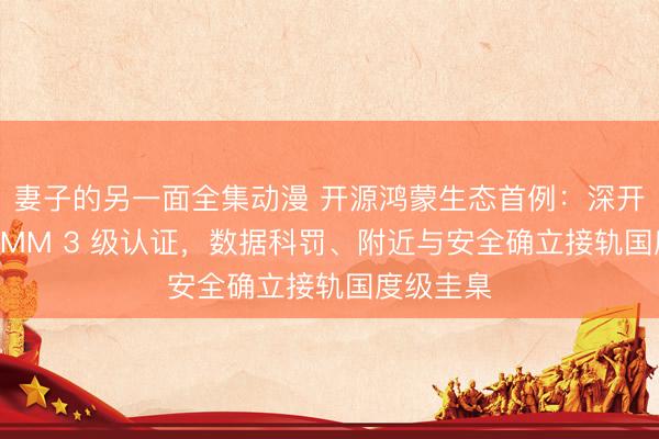 妻子的另一面全集动漫 开源鸿蒙生态首例：深开鸿获 DCMM 3 级认证，数据科罚、附近与安全确立接轨国度级圭臬