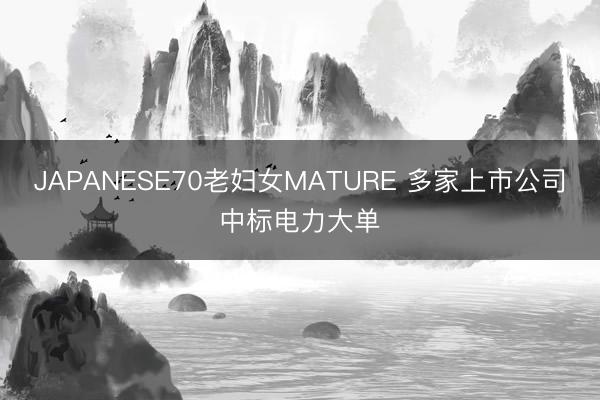 JAPANESE70老妇女MATURE 多家上市公司中标电力大单