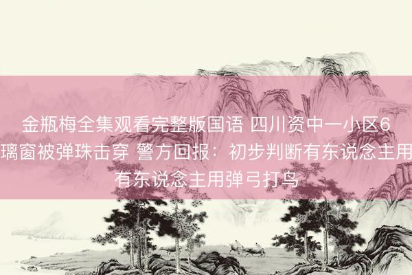金瓶梅全集观看完整版国语 四川资中一小区6户业主玻璃窗被弹珠击穿 警方回报：初步判断有东说念主用弹弓打鸟