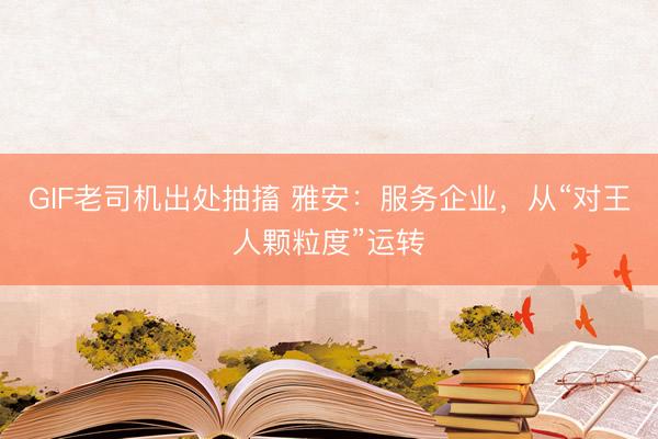 GIF老司机出处抽搐 雅安：服务企业，从“对王人颗粒度”运转