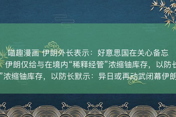 喵趣漫画 伊朗外长表示：好意思国在关心备忘录中情愿不发动干戈，伊朗仅给与在境内“稀释经管”浓缩铀库存，以防长默示：异日或再动武闭幕伊朗拥核