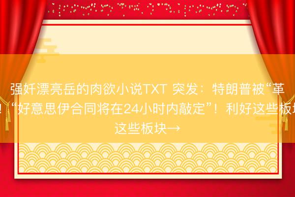 强奷漂亮岳的肉欲小说TXT 突发：特朗普被“革职”！“好意思伊合同将在24小时内敲定”！利好这些板块→