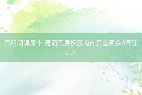 厕所间谍尿十 建滔积层板获南向资金聚会6天净买入