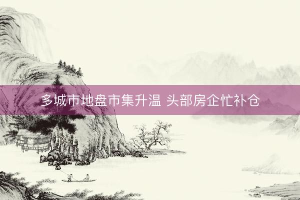多城市地盘市集升温 头部房企忙补仓
