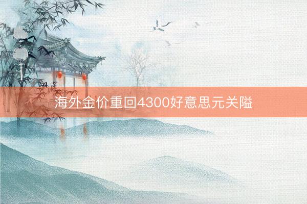 海外金价重回4300好意思元关隘