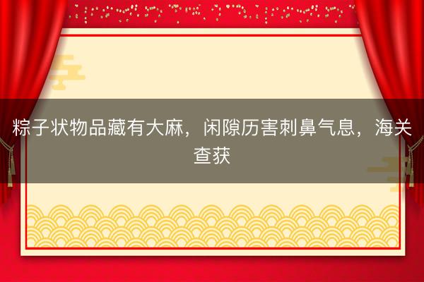 粽子状物品藏有大麻,闲隙历害刺鼻气息,海关查获